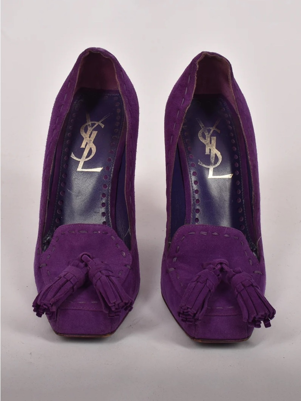 Saint Laurent Violet Suede Tassel Pump - Picture 2 of 4